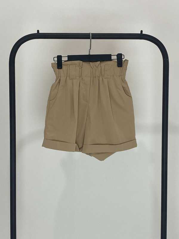 Short café cintura elástica bolsillos KAKHI