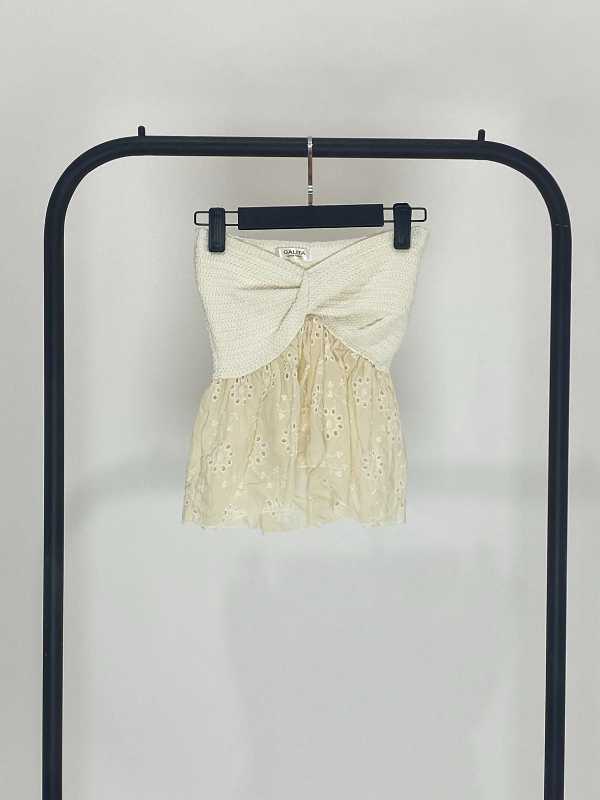 TOP STRAPLESS TEJIDO BEIGE